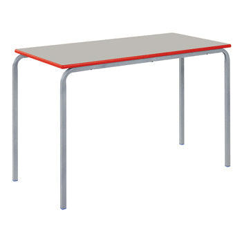 COLOURED EDGE TABLES, RECTANGULAR CRUSHBENT, 1100 x 550mm, Sizemark 1 - 460mm height, Blue Edge