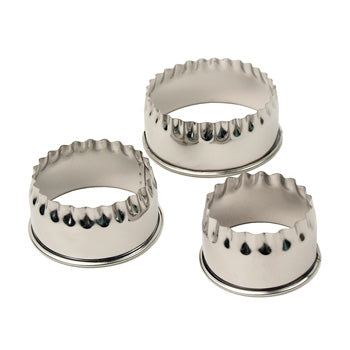 PASTRY CUTTER, STAINLESS STEEL, Crinkled, Set of 3