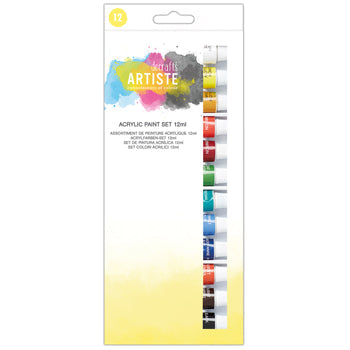 STUDENT ACRYLICS, Artiste, Pack of 12 x 12ml