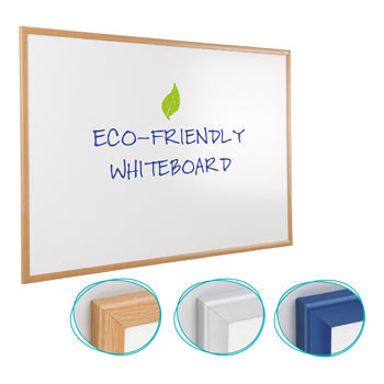 ECO-FRIENDLY WHITEBOARDS, Light Oak Effect Frame, 1200 x 900mm