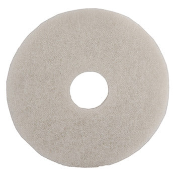 FLOOR PADS, Polishing, White, For Standard and High Speed Machines, 380mm (15''), Pack of 5