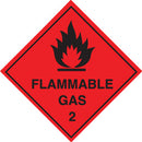 SIGNS, SAFETY, SELF-ADHESIVE, Flammable Gas, 100 x 100mm, Each
