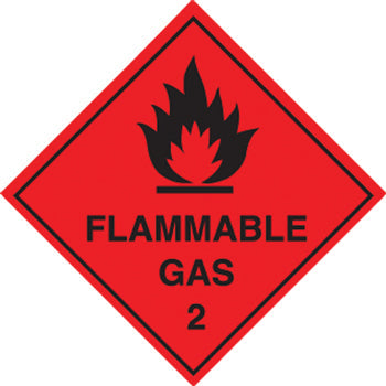 SIGNS, SAFETY, SELF-ADHESIVE, Flammable Gas, 100 x 100mm, Each