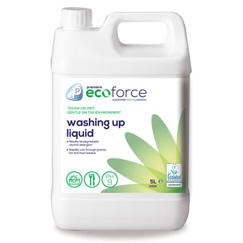 ECOFORCE RANGE, Washing Up Liquid, Premiere Products, Case of 2 x 5 litres