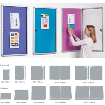 ACCENTS FLAMESHIELD NOTICEBOARDS, Tamperproof, Top Hinged, 2400 x 1200mm, Light Blue