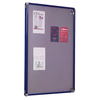 SMARTSHIELD FLAMESHIELD NOTICEBOARDS, Tamperproof, Double Door, 1800 x 1200mm height, Blue Frame, Green