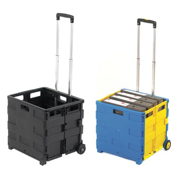 SACK TRUCK, FOLDING BOX TRUCK, Without Lid, Blue/Yellow, Each