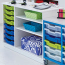 PREMIUM TRAY STORAGE, 8 SHALLOW TRAY UNIT, White