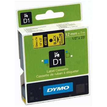 ELECTRONIC LABELLING MACHINES, D1 Tapes For DYMO(R) Electronic Labelmakers, Black/Yellow, Pack of 5