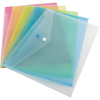 ECO FILING PRODUCTS, Popper Wallets, A4 Clear, Pack of 5