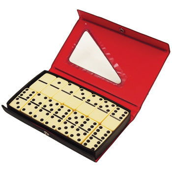 DOMINOES, White with Black Spots, Set