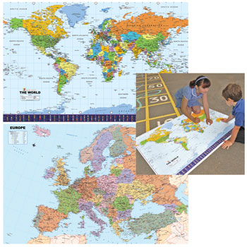 MAPS, REVERSIBLE WORLD/EUROPE, 840 x 1180mm, Each