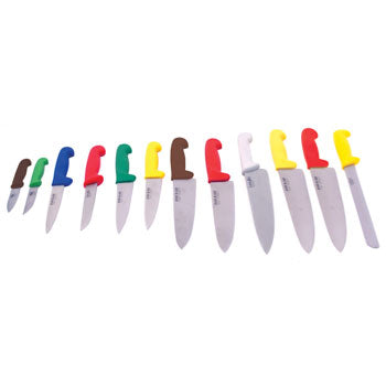 COLOUR CODED KITCHEN KNIVES, Cook's, 210mm Blade, Red Handle, Each