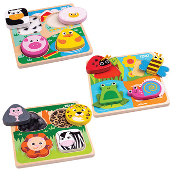 TOUCH & FEEL PUZZLE SET, Age 18mths+, Set of 3