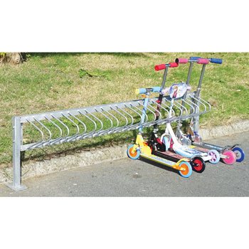 SCHOOL SCOOTER RACKS, Single-sided, Floor Mounted, Starter Rack, 12 scooter 1.8m width, Each