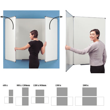 SPACESAVER WHITEBOARD, 1200 x 900mm, Non-Magnetic