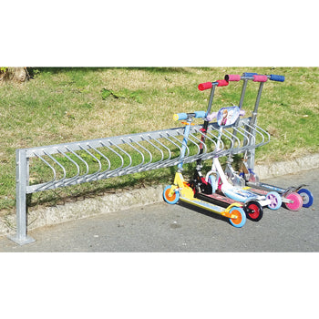 SCHOOL SCOOTER RACKS, Single-sided, Floor Mounted, Starter Rack, 15 scooter 2.25m width, Each