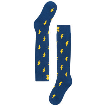 SNOWFLURRY SOCKS, Navy Lightning, 6-9 Infant, Pack of 5 Pairs