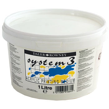 SCREEN PRINTING, Daler-Rowney System 3 Printing Medium, Tub of 1 litre