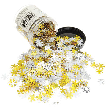 SEQUINS, White, Gold & Silver, Tub of 100g