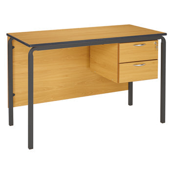 TEACHERS DESK, CRUSHBENT, 2 Drawer, Grey Speckle