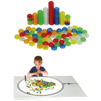 COUNTING & SORTING, Translucent Stackable Counters, Age 3+, Set of 500