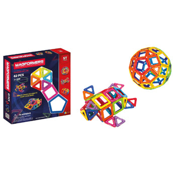 MAGFORMERS, 62 Piece Set, Age 3+, Set of 62 pieces