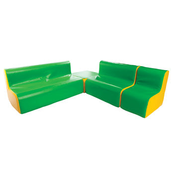 LOW SEATING, Children's Corner Furniture Set, Green/ Yellow