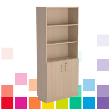COMBINED CUPBOARD/BOOKCASE, 1800mm height, Oak, Smartbuy