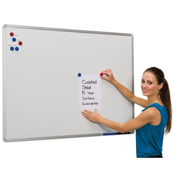 WALL MOUNTED ALUMINIUM FRAMED WHITEBOARDS, Magnetic Coated Steel, 1800 x 1200mm