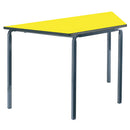 Table, CRUSHBENT NON STACKING FRAME, TRAPEZOIDAL, 1200 x 600mm, Sizemark 6 - 760mm height, Yellow