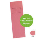 EXERCISE BOOKS, MANILLA COVERS, 113/4 x 4'' (298 x 102mm), 28 pages - Dictionary Book, Pink, Plain - dictionary, Pack of 25