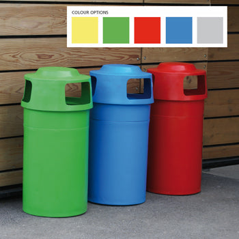 WGP RECYCLING/LITTER BINS, Domed, Yellow, WYBONE, Each