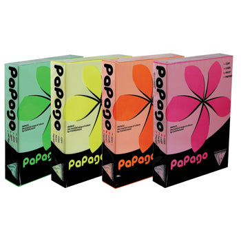 PAPAGO COPIER RANGE, FLUORESCENT COLOURS, A4  80gsm, Assorted, Ream of 4 x 125 sheets