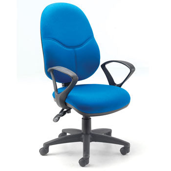 TASK CHAIR, High Back, Fixed Arms, Blizzard