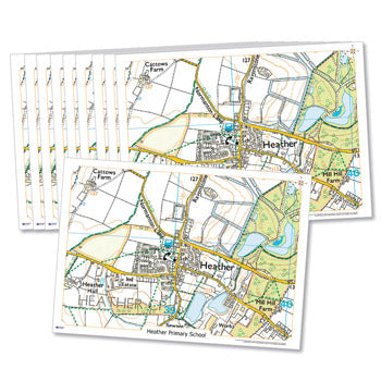 ORDNANCE SURVEY MAPS, A4 Deskmats, Set of 10