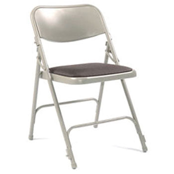 2700 FOLDING CHAIR, UPHOLSTERED SEAT, Linking, Charcoal, Pack of 4