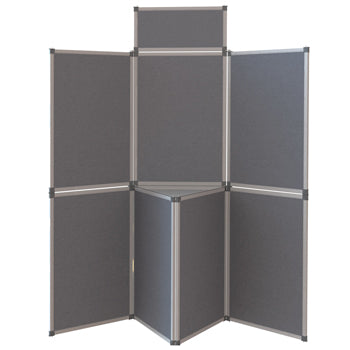 HEAVY DUTY FOLD-UP DISPLAY SYSTEM, 7 Panel Screens, Green