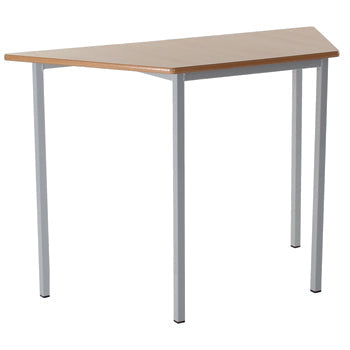 Table, FULLY WELDED FRAME, TRAPEZOIDAL, 1200 x 600mm, Sizemark 6 - 760mm height, Blue