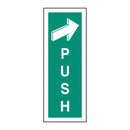 SAFETY SIGNS, FIRE EXIT SIGNS, Self-Adhesive, Push, 75 x 200mm, Each