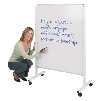 WriteOn(R) HEIGHT ADJUSTABLE MOBILE WHITEBOARDS, 1800 x 1200mm