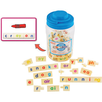 WORD GAMES, TRI-BLOCKS(R) TUB, Age 6-8, Tub of 90 pieces