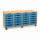 MOBILE TRAY UNITS, FOUR COLUMN, 24 Shallow Tray, Beech