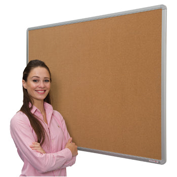 ALUMINIUM FRAMED CORK NOTICEBOARDS, 900 x 600mm