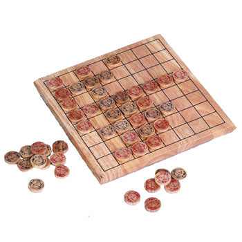 WOODEN DRAUGHTS SET, Set