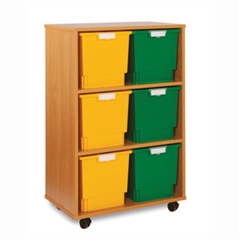 MOBILE TRAY UNITS, JUMBO TRAY UNITS, 6 Jumbo Tray (vertical), Maple