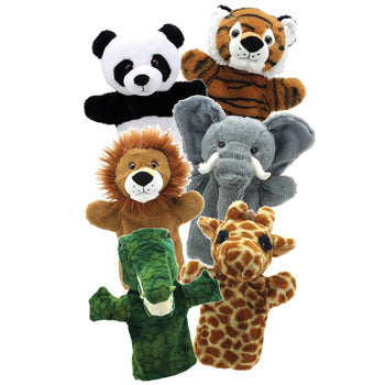 PUPPET, GLOVE, Wild Animals, Set of 6