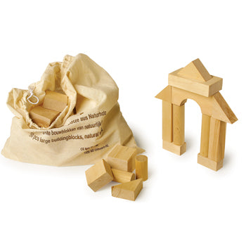 BUILDING BLOCKS, Large Natural Blocks, Set of 50 pieces