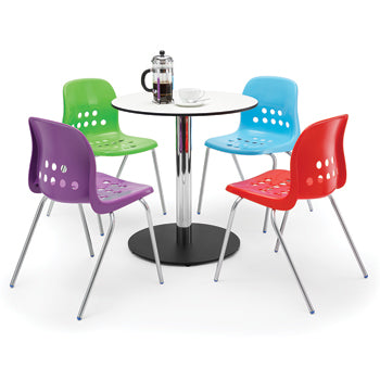 PEPPERPOT RANGE, CHAIRS, Overall width 490mm, Silver Frame, Non-fire retardant shell, Grey