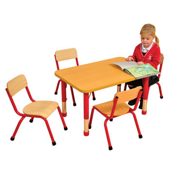 MILAN TABLES, Rectangular, 1200 x 600mm depth, Red, Each